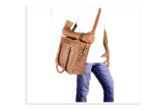 Vintage 18" Inch Bull Leather- Briefcase Laptop Case Messenger Shoulder Bag For Man Woman And Student