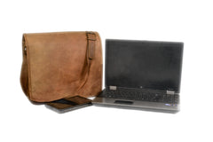 Vintage 10" Inch Leather Handmade Office Bag Macbook Laptop Messenger Bag For Man Woman And Student