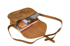 Vintage 14 "Business Canvas Genuine Leather Laptop Messenger Bag For Woman